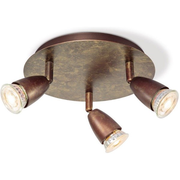 Home sweet home LED opbouwspot Curl 3 lichts Ø 22 cm - brons