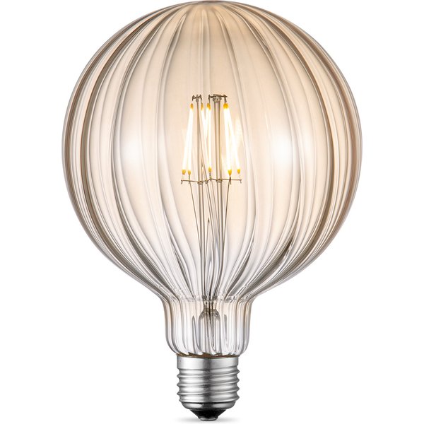 Edison Vintage E27 LED filament lichtbron - Amber - 12.5/12.5/17cm - G125 Global - Vintage LED lamp - Dimbaar - 4W 400lm 2700K - warm wit licht - geschikt voor E27 fitting