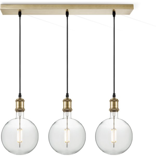 Home sweet home hanglamp Vintage brons 3L Beam Globe g180 - helder