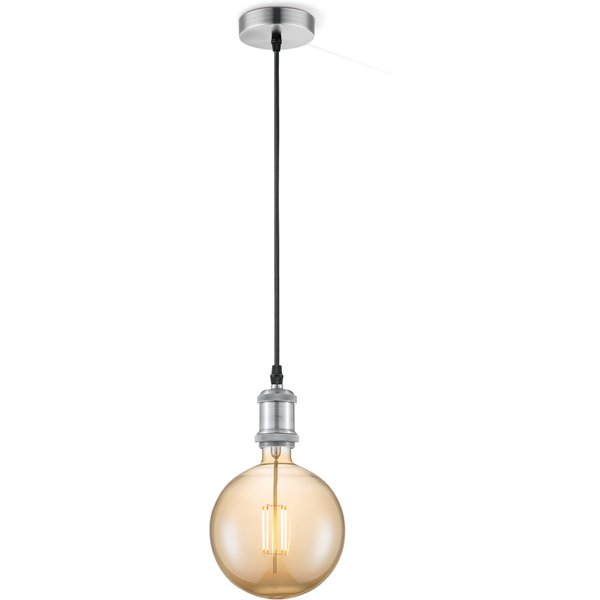 Home sweet home hanglamp Vintage Globe g180 - Mat staal - amber