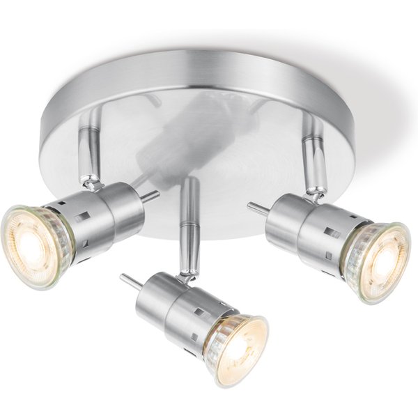 Home sweet home LED opbouwspot Cilindro 3 lichts Ø 19 cm - mat staal