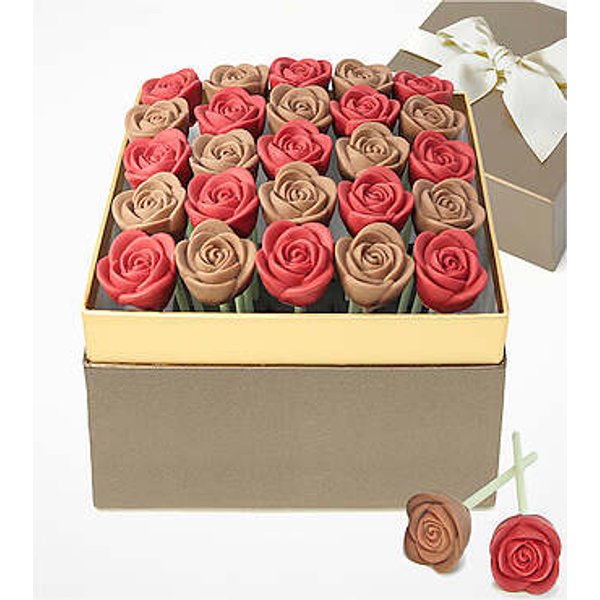 Ruby Chocolate Rose Bouquet - 25 Roses - FedEx