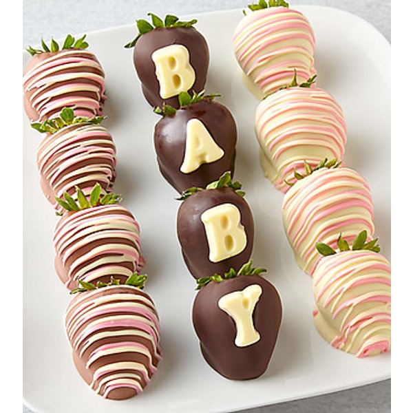 New Baby Pink Belgian Chocolate Covered Strawberries - FedEx