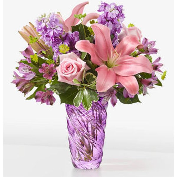 Precious Petals Bouquet with Luxe Swirl Vase