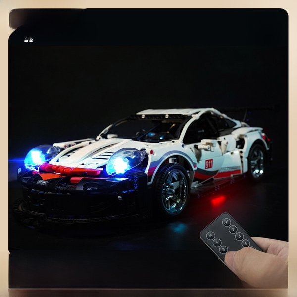 Toy Lp Block Lighting Compatible With Lego 911RSR Sports Car Block Lighting, Lithium Battery Remote Control Lighting-image