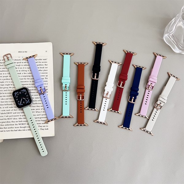 Watch Band For Iwatch 42/44/45/46/49Mm 38/40/41Mm Silicone Sports Fashion Watch Strap For Watch Series Ultra2 Series 10/9/8/7/6/5/4/3-image
