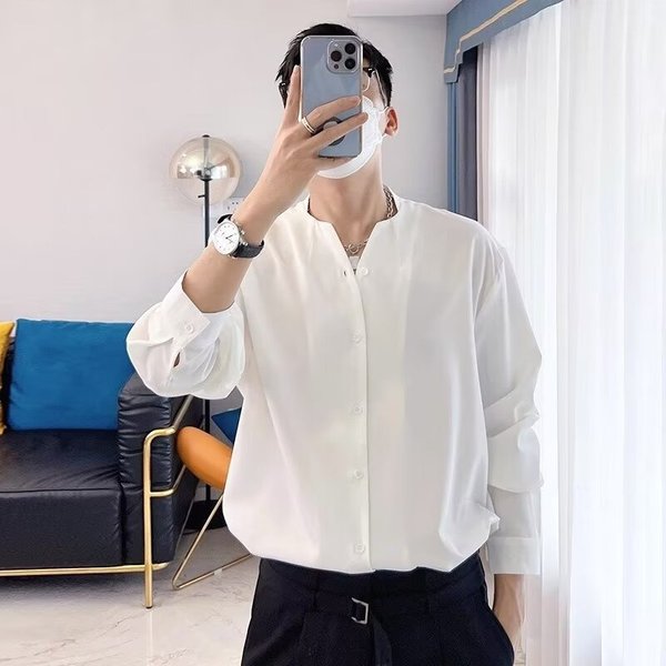 Design Sense V-Neck Long Sleeved Top, Suit With Inner Shirt, Spring Loose Fit-image