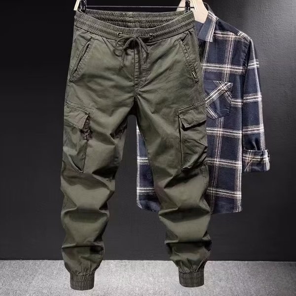 Premium Products Premium Products Military Green New Multi Pocket Work Men's Sanitary Casual Elastic Tight Leg Pants