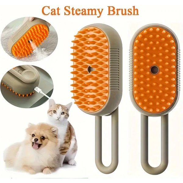 Cat Dog Pet Spray Massage Brush One Button Steam Spray Folding Rotatable Floating Hair Bath Hair Removal Brush Comb-image