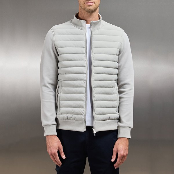 Men's Clothing Down Jacket Light Stand Collar Stitching Knitted Jacket Autumn And Winter Men's Coat-image
