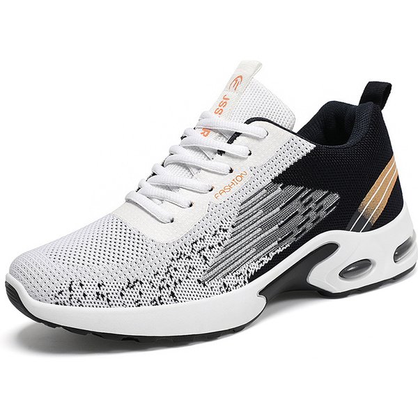 Men’S Shoes Men's Shoes Flying Woven Breathable Running Shoes Color Matching Fashion Casual Shoes-image