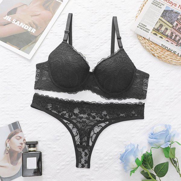 Push-Up Underwear Underwear Set Sexy Comfortable Fashion Lace Lace Ultra-Thin Bra Set-image