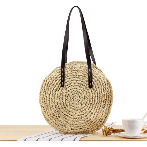 Women's Fashion Single Shoulder Straw Bag Pastoral Style Beach Bag-image