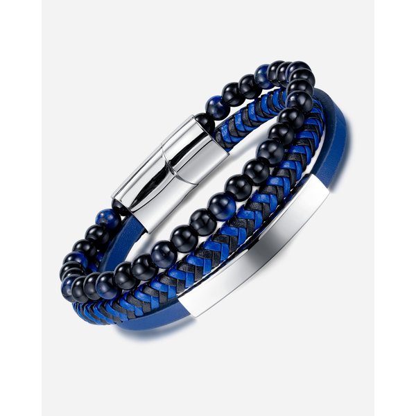 Accessories Trend Personality Leather Bracelet Jewelry Wholesale Simple Handmade Multi-Layer Woven Bead Bracelet Jewelry-image
