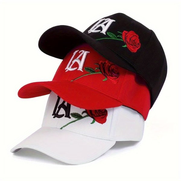 Unisex La Embroidered Baseball Caps For Men Women Letter Snapback Hip Hop Hat Spring Autumn Outdoor Adjustable Sunscreen-image