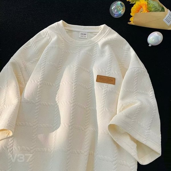 Men's Clothing Short Sleeved T Shirt Men's Summer 2024 New Design Niche Tops American Trendy Brand Trendy Five Point Sleeve Clothes-image