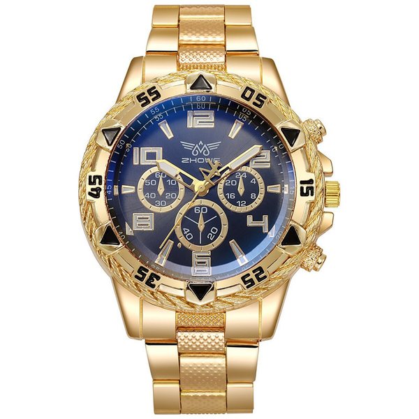 Men's Watch Business Quartz Watch Men's Three-eye Large Dial Steel Band Wrist Watch Men's Watch Wristwatch