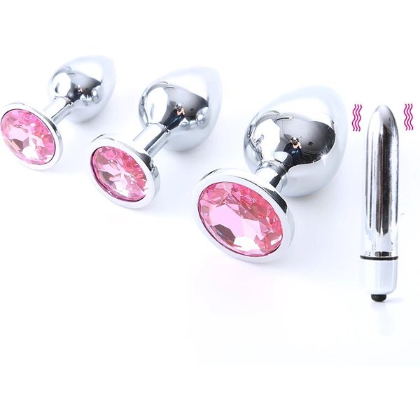 Anal Diamond Plug Jewelry Bead Dilator Vibrator For Gay Body Massage Prostate Massage Stainless Steel Anal Toy-image