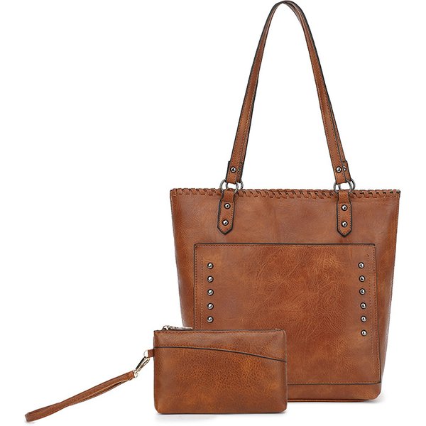 Guangzhou Women's 2025 New Simple Large Soft Leather High Capacity Shoulder Handheld Tote Bag Style-image