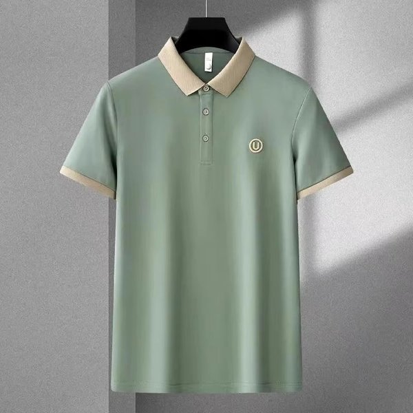 Men's Clothing Short Sleeved Polo Shirt Summer Light Luxury Business Casual Tops Embroidered Lapel Middle