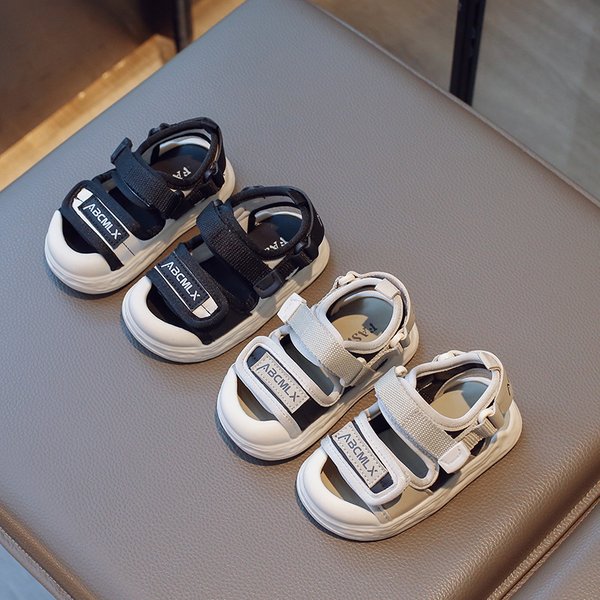 Mother & Kids Children's Sandals 2024 Korean Summer New Boys' Sandals Soft Sole Fashion Velcro Internet Celebrity Toddler Shoes Trend-image