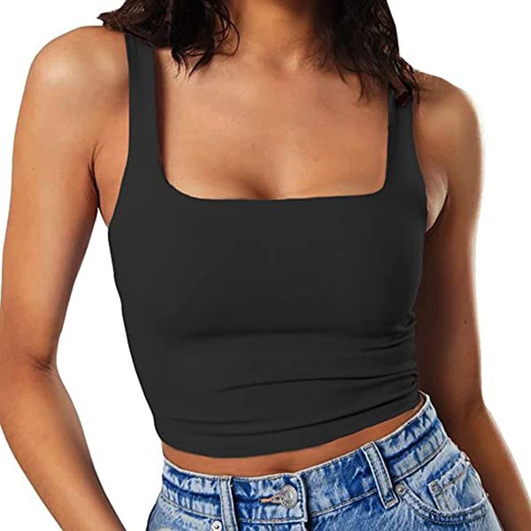 New European And American Style Small Vest Women's Clothing Women's Solid Color Sexy Trendy Navel Exposed Short Vest-image