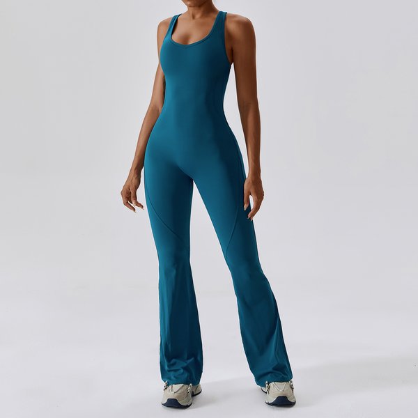 Women's Fast Drying Tight Yoga Dress Dance Sports Fitness Dress Hip Lift Belly Micro La One-Piece Yoga Dress-image