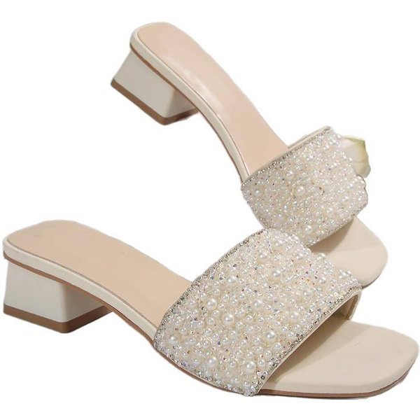 Fashionable Women's High Heel Sandals Open Toe Thick Heel Strap Stylish Casual Summer Shoes