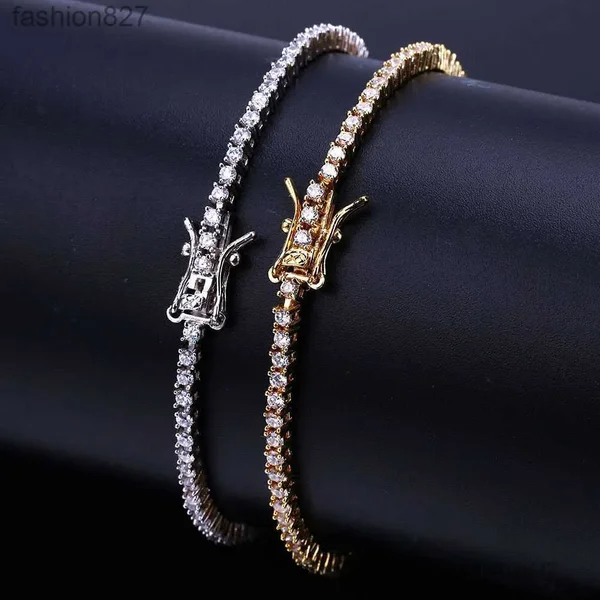 Gold-plated Tennis Bracelet For Men And Women Hip-hop 2.5mm Bracelets
