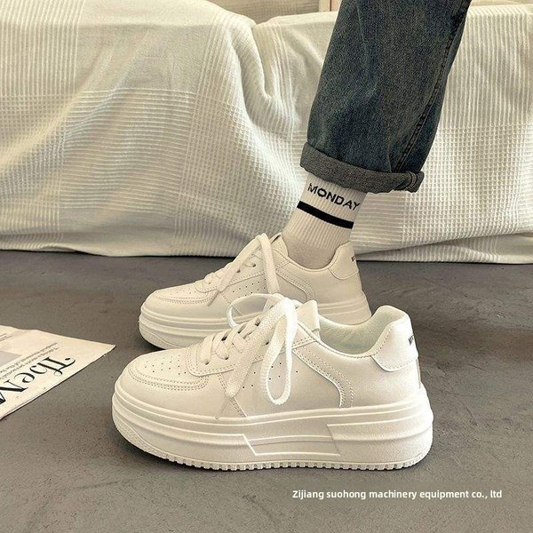 Women's Thick-soled White With Mesh Upper, Trendy Spring And Summer, Stylish For Students, 2025 New Versatile Casual