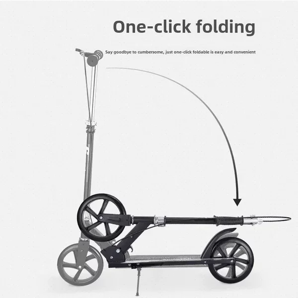 Adult Fo Lda Ble All-Iron Handbrake Scooter Portable S Cooter