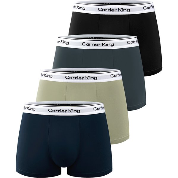 Premium Cotton Boxer Briefs For Men - Soft Breathable Underwear With Comfort Fit (Black, Navy, Charcoal, Khaki) - True-To-Size S-XXL-image