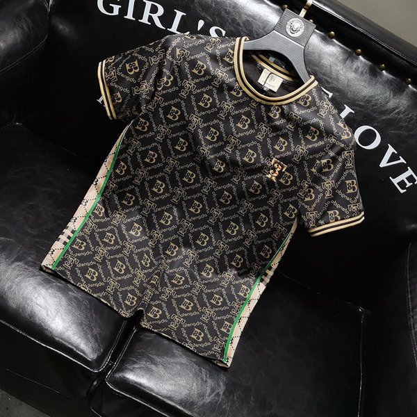 Men's Clothing Color High End Round Neck Short Sleeved T Shirt Men's Spring And Summer New Letter Embroidery Half Sleeved T Shirt Bottoming Shirt Top-image