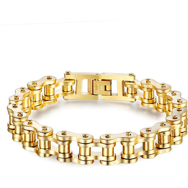Hot Selling Titanium Steel Men's Rock Style Personality Motorcycle Chain Bicycle Bracelet-image