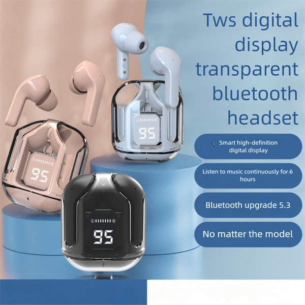 Cross-Border HK3 Bluetooth Transparent Wireless In-Ear TWS Noise Cancelling Digital Display Sports Earphones-image
