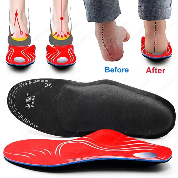 Best EVA Orthopedic Sole Insoles For Pad X/O Type Leg Correction Flat Foot Arch Support Sport Shoes Insert-image