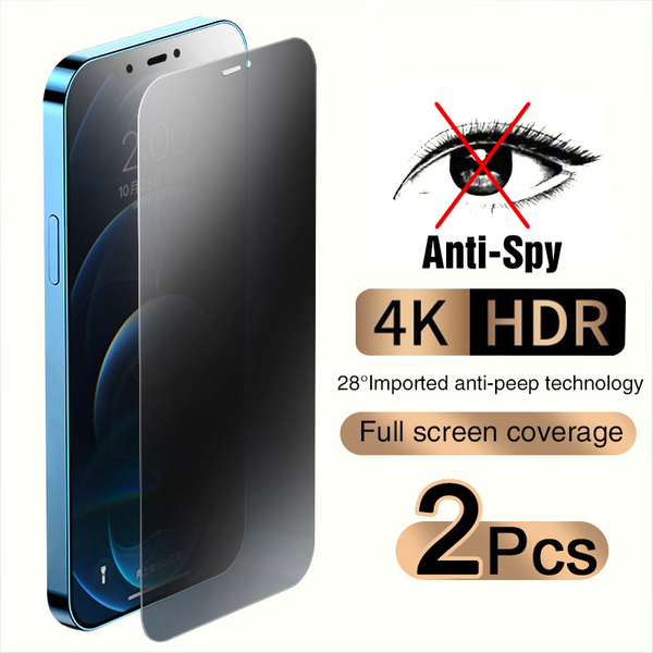 2PCS Privacy Screen Protector For Iphone 16 15 14 PRO MAX Anti-Spy Glass For Iphone 13 12 11 XS Max XR 7 8 Plus SE 2022 Tempered Glass-image