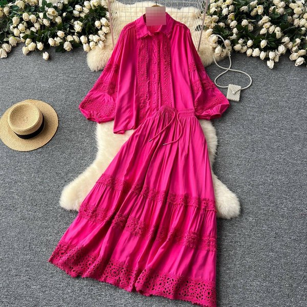 Women's Clothing Fashion Suit Women's Square Collar Bubble Short Sleeve Top Two-Piece Set Elastic Waist High Waist Slimming A-Line Skirt Summer-image