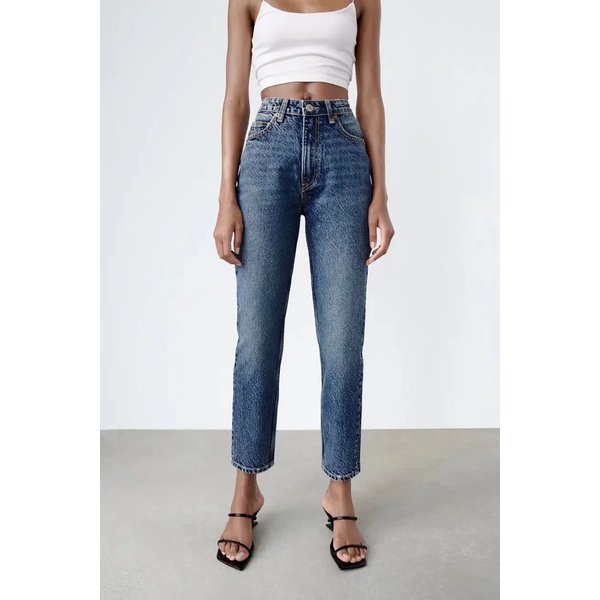 Women's spring new loose version denim trousers high waist loose casual jeans