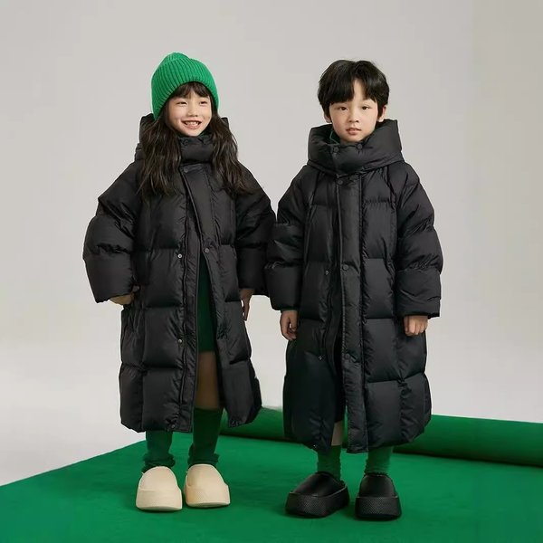 Kids' Clothing season long down cotton jacket with hood for middle and large children Korean style solid color casual cotton jacket baby trend