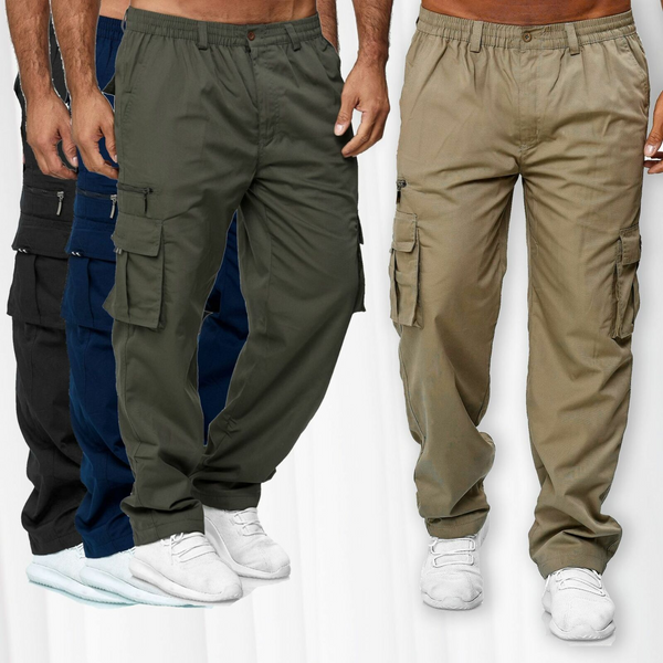 Men's Casual Multi-Pocket Loose Straight Leg Outdoor Pants-image