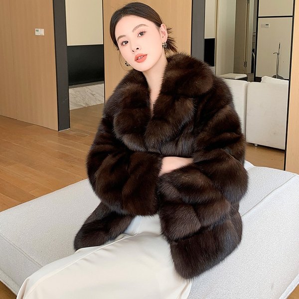 Women's Clothing 2024 new sable high end second hand mink coat texture autumn and winter thick warm fashion cut groove artificial fur