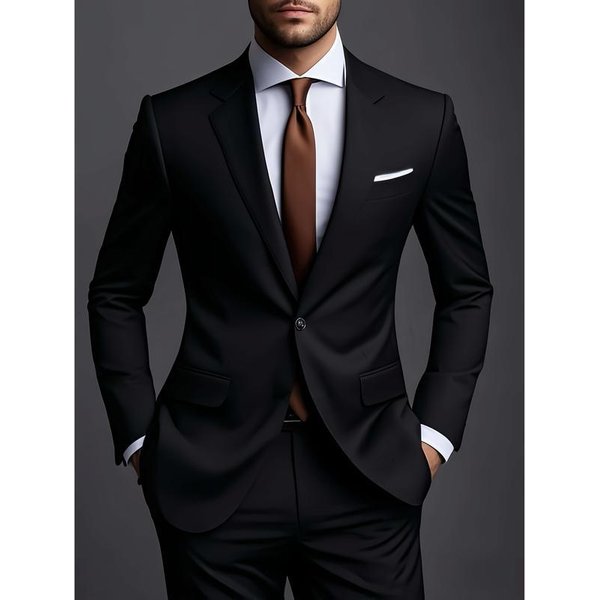 Men's Slim-Fit Suit Set – Modern Blazer & Dress Pants For Weddings, Parties & Business Casual (Black/Navy/Burgundy/Gray/Khaki)-image
