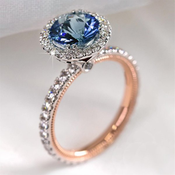 Cao Shi's New Fashion Versatile Zircon Women's With Copper Silver Plated Micro Inlaid Green Ring-image