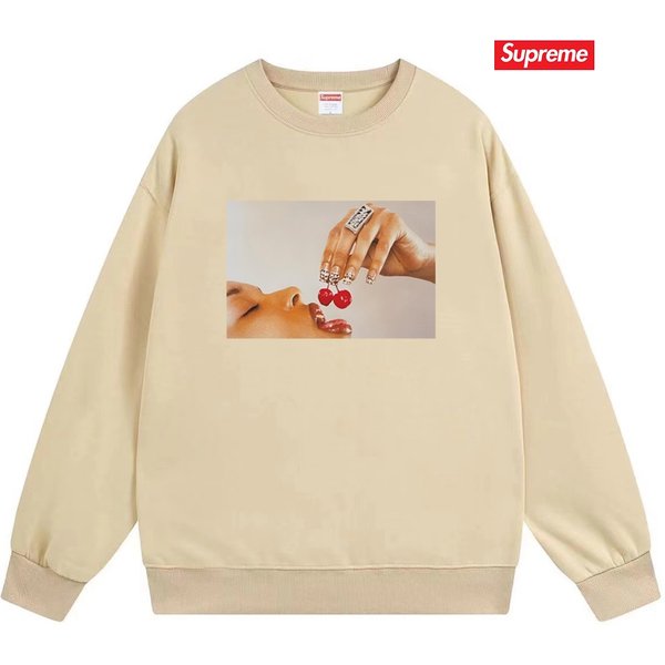 Supreme 26SS Autumn Winter Hoodie High Quality Black Crew Neck Vintage Art Print Loose Casual Long Sleeve Sweatshirt