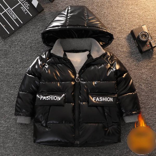 Kid's Clothing Boys' Winter Cotton Coat New Mid Length Stylish Thick Down Cotton Coat Children's Cotton Coat For Small And Medium Sized Children-image