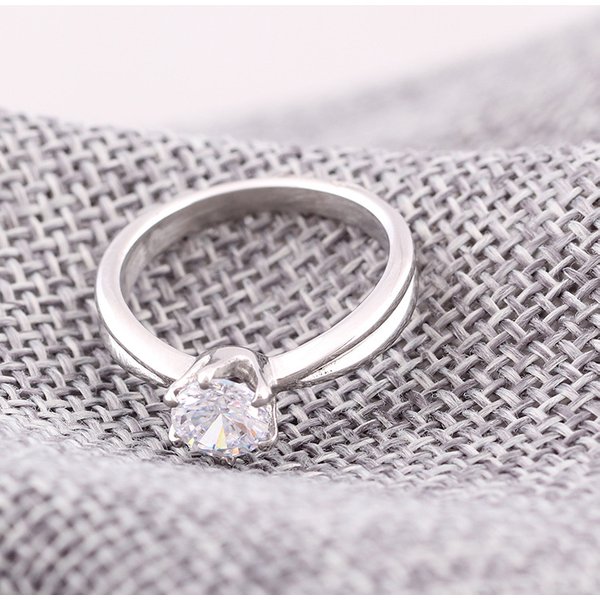 Korean Style Ins New Personality Fashion Diamond-encrusted Fashion Wedding Ring Women's Titanium Steel Casting Index Finger Ring Wholesale