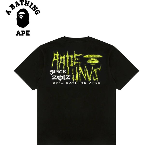 A BATHING APE BAPE-Energy Printed Short Sleeved T-shirt Made Of Pure Cotton Fabric For Both Men And Women
