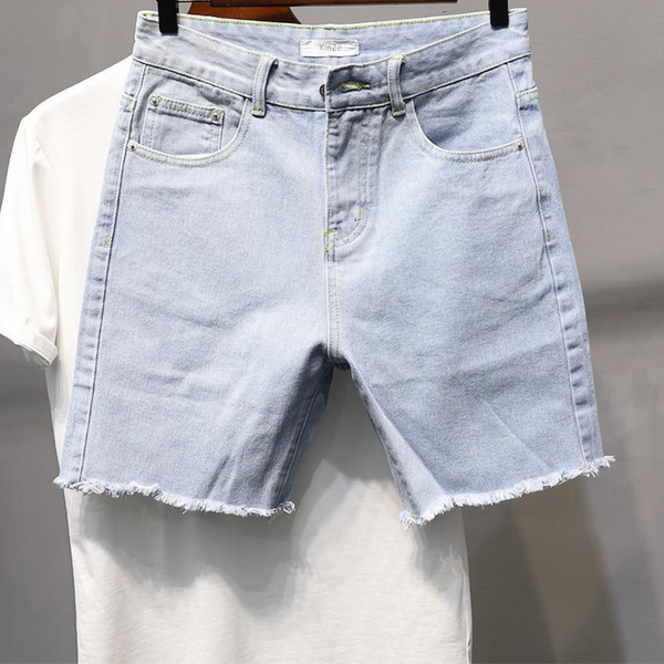 Men's Clothing Summer Five Point Pants Versatile Jeans-image
