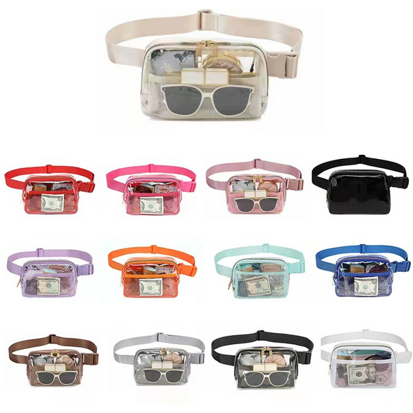 Women's Bags Transparent Waist Bag New Nylon Waterproof Outdoor Sports Running Waist Bag Dew Crossbody Men And Women Waist Bag